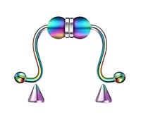 Oxtxuzdm Set di accessori per il naso, morsetto non perforante, in acciaio inox, a forma di ferro di cavallo, clip ornamentali, anelli per naso finti alla moda, Misura unica, come descritto, come