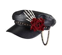 Oxtxuzdm Steampunk Cappello Vintage Cappello Gotico Steampunk Con Visiera In Pelle Halloween Masquerade Hat Pelle