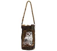Oxtxuzdm Stump Owl Hanging Night Light Solar Powered Lampada da giardino Outdoor LED Per Creativo Paesaggio Decorativo Per Patio Illuminazione Impermeabile Accessori Decorazione Grande Solare Per Il