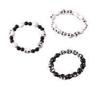 Oxtxuzdm Unico Teschio Bead Stretch Per Il Partito Indossare Elegante Resina Perline Handchain Gioielli Versatile Moda Braccialetto Punk Accessori, Misura unica, come descritto