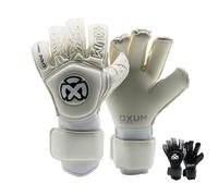 OXUM Guanti da portiere Classic Pro personalizzabili per adulti, guanti da calcio in lattice resistenti, progettati per la massima aderenza e protezione professionale (Blanco, 9)