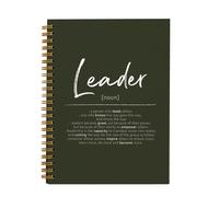 OXW Diario di leadership regali, regalo leader per donne e uomini, quaderno da ufficio per lavoro, regalo di ringraziamento per leader, mentore, supervisore, supervisore, quaderno a spirale verde