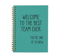 OXW Regali di apprezzamento per i dipendenti, quaderno per riunioni di lavoro verde lago, benvenuto nel miglior quaderno di squadra, regali di squadra per dipendenti, diari per scrivere (14,9 x 20,3