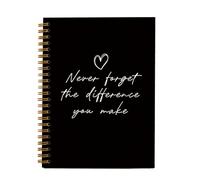 OXW Regalo di ringraziamento, diario con scritta "Never Forget The Difference That You Make", idea regalo per addio e addio al pensionamento, per donne, uomini, colleghi, capo, mentore (14 x 21 cm)