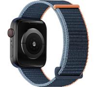 OXWALLEN Solo Loop Adjustable Braided Cinturino Compatibile con Apple Watch 9/8/7/6/5/4/3 SE 2/1 41mm 40mm 38mm, Nylon Elastico Regolabile Sportivo Ricambio Strap per iWatch, Deep Navy Blue