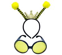 Oxxggkao 1set Novità Del Fumetto A Forma Di Ape Cerchio Dei Capelli Occhiali Da Sole Cosplay Festa di Halloween Copricapo Per Adolescenti Adulti Per Adulti Creativamente Cartoon Decorativo