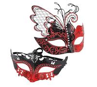 Oxxggkao 2 mascherine per viso a forma di farfalla, per uomo e donna, per Halloween, cosplay, mascherata, mezza faccia, misterioso occhio