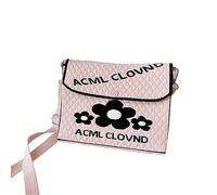 Oxxggkao 2023 Borse a tracolla Casual Crochet Lavorato a Maglia Crossbody Versatile Fiore Per Ragazza Donne Moda Borsa Quadrata Bel Design Floreale, A, One Size