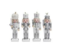 Oxxggkao 4 Schiaccianoci Natale Tradizionale Soldato Re Bambola Burattino per Decorazioni Albero Natale Scaffali E Tavoli Decori Schiaccianoci in Legno