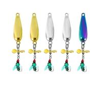 Oxxggkao 5 Esche per Mosche in Metallo Cucchiaio Spinner Paillettes Esche per Mosche Accessori per la Pesca Lama Vibrante Artificiale