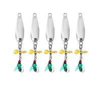 Oxxggkao 5 Esche per Mosche in Metallo Cucchiaio Spinner Paillettes Esche per Mosche Accessori per la Pesca Lama Vibrante Artificiale