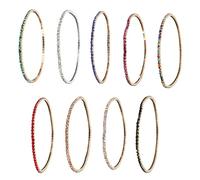 Oxxggkao 9Pcs Colorful Zirconia Bead Stretch Multicolor Strass Handchain Gioielli Multistrato Braccialetti Accessori Perline di Cristallo