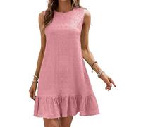 Oxxggkao Abito da donna senza maniche con scollo rotondo, alla moda e pratico, per ogni occasione, da abbinare con accessori senza maniche, AA., XXL