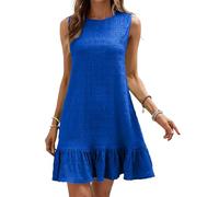 Oxxggkao Abito da donna senza maniche con scollo rotondo, alla moda e pratico, per ogni occasione, da abbinare con accessori senza maniche, Blu reale, XXX-Large