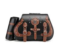 Oxxggkao Accattivante spaziosa borsa da sella per moto in stile punk unico per tutti i giorni essenziali pendolari viaggiatori 2 pezzi borsa da sella a sgancio rapido