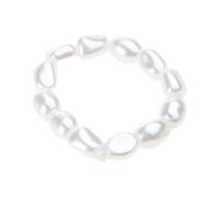 Oxxggkao Anello elastico con perle d'acqua dolce irregolari, design alla moda, regalo di fidanzamento, a sorpresa, estetico, regolabile, carino per ragazze adolescenti