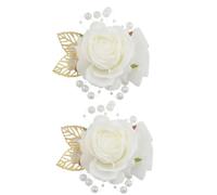 Oxxggkao Artificiale Polso Corpetto Set all ' Occhiello per la Sposa Damigella d ' Onore testimoni dello Sposo Cerimonie Matrimonio Corpetto Set Cinturino in Seta Floreale Accessori per Feste Nuziali
