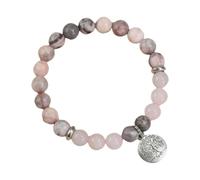 Oxxggkao Artigianale Rose Equid Pattern Stone Bangle Albero di Viveliness Stretching Riflessione Gioielli Anallergico Permanente Uso quotidiano Texture unica Pietra Stretching Bangle