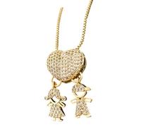 Oxxggkao Bella collana in rame color oro con ciondolo a forma di cuore per ragazzo e ragazza, perfetta per gioielli romantici per la famiglia, One Size, come descritto, come descritto