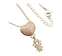 Oxxggkao Bella collana in rame color oro con ciondolo a forma di cuore per ragazzo e ragazza, perfetta per gioielli romantici per la famiglia, One Size, come descritto, come descritto