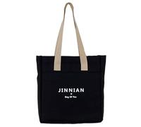 Oxxggkao Borsa a tracolla con stampa di lettere Borsa per la spesa versatile Borsa di grande capacità per la ragazza delle donne Borse da scuola alla moda Tote Design unico ed elegante, Nero , One