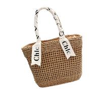 Oxxggkao Borsa a tracolla in paglia, elegante e pratica, borsa da spiaggia, per passeggiate in città o viaggi in vacanza al mare, cachi, One Size