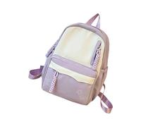 Oxxggkao Borsa da scuola media alla moda grande borsa per libri comoda tracolla zaino in nylon stile campus giovanile zaino per adolescenti, Viola