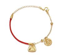 Oxxggkao Braccialetto alla moda regolabile intrecciato a mano con ciondolo a forma di drago, accessorio cinese per tutte le occasioni con perline fatte a mano, Misura unica, come descritto