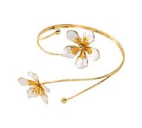 Oxxggkao Braccialetto elastico con gocce di olio 3D, ideale per stili naturali e viaggi con fiori stratificati, Misura unica, come descritto