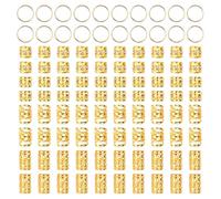 Oxxggkao Bulk 100PCS Unisex Metallo Capelli Polsini Hollow Out Design Perline Accessori per Dreadlock Intrecciare Polsini in Metallo Unisex per Trecce, Oro, D