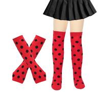 Oxxggkao Calze sopra il ginocchio e guanti senza dita, accessori per Halloween e Natale, per donne e ragazze, accessori per costumi cosplay, Calzini per bambini per, Taglia unica