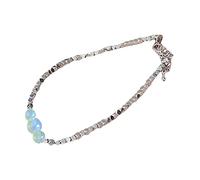 Oxxggkao Catena Osso Serpente Cuore Y2K Grande Ciondolo Cuore Catena a mano Gioielli da Donna Delicato Link Perla Perline Snake Bone Gioielli Statement, Misura unica, come descritto