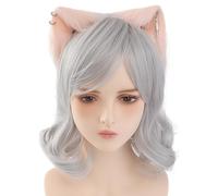 Oxxggkao Cerchietto per capelli con orecchie di volpi per cosplay con orecchini, da donna, adolescenti, per appassionati di film, anime, incontri a tema, copricapo per capelli, gatti, volpi, orecchie
