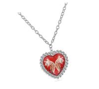 Oxxggkao Ciondolo a forma di cuore con gatti e cani su una robusta catena in acciaio inox lunga con ciondolo a forma di animale, One Size, come descritto, come descritto