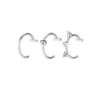 Oxxggkao Clip in acciaio inossidabile su anelli per labbra punk gioielli punk anelli naso set struttura metallica per gli appassionati di moda alternativi accessori labbra alla moda, Misura unica