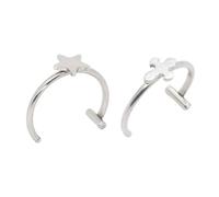 Oxxggkao Clip in acciaio inossidabile su anelli per labbra punk gioielli punk anelli naso set struttura metallica per gli appassionati di moda alternativi accessori labbra alla moda, Misura unica