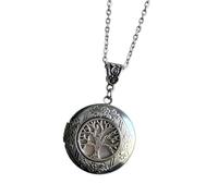 Oxxggkao Collana artistica con triquetra e albero progettata con uno scomparto segreto per i ricordi, gioielli fotografici alla moda, Medio, come descritto, come descritto