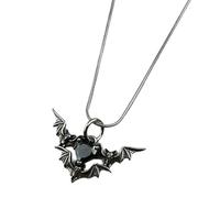 Oxxggkao Collana con ciondolo a forma di pipistrello e cuore, per donne e uomini, stile vintage, coppia d'amore, catena per clavicola, gioiello nero, One Size, come descritto, come descritto
