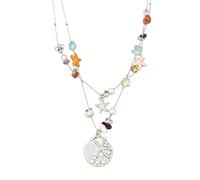 Oxxggkao Collana con ciondolo a forma di stella marina e conchiglie di perline multicolori, per donne che amano gli stili costieri per feste, One Size, come descritto, come descritto