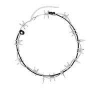 Oxxggkao Collana girocollo multiuso con spine punk e accessori unisex con lunghezza regolabile e finitura argento