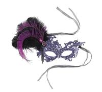 Oxxggkao Costume da donna con piume, veneziano, per Halloween, martedì grasso, mezza maschera, maschera per gli occhi