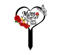Oxxggkao Cuore commemorativo per la mamma, da giardino, per tombe, resistente alle intemperie, decorazione per tomba modellata a forma di cuore