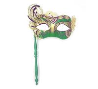 Oxxggkao Festa in maschera veneziani costume di Halloween Mardi Gras Party con bastone per donne uomini regali mezza faccia