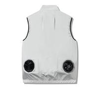 Oxxggkao Gilet da lavoro di raffreddamento USB costruito in ventilatore brushless da 5 V per ambiente caldo officina regolabile in tessuto di poliestere traspirante uniforme da lavoro con aria