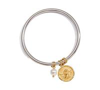 Oxxggkao Gioiello da polso ispirato a monete contemporanee, leggero, comodo da indossare, elegante accessorio da polso per giorno e notte, in acciaio inox, Misura unica, come descritto