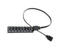 Oxxggkao Hub per ventole da 1 a 5/8 Porte con Cavo indirizzabile a 3 Pin da 5 V Perfetta integrazione ventole LED e dissipatori CPU: Perfetto per Giocatori e modder Cavo hub per ventole