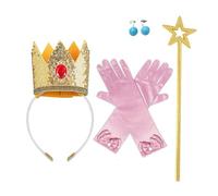Oxxggkao Kit di accessori per corone da principessa per donne ragazze costume corone orecchini bacchetta magica fasce per capelli guanti ragazze accessori costume principessa bacchetta magica