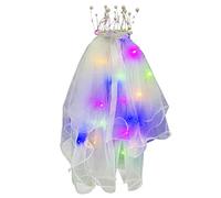 Oxxggkao Le corone del velo hanno condotto il velo da sposa si illuminano per le cattedrali nuziali per la festa di addio al nubilato della sposa