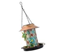 Oxxggkao Luce solare da giardino all'aperto con mangiatoia per uccelli Lampada creativa da appendere per illuminazione del balcone e alimentazione degli uccelli Installatore a pistone regolabile Heavy