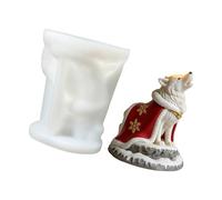 Oxxggkao Lupo delle nevi in silicone per sapone e cioccolato, facile rilascio lupo